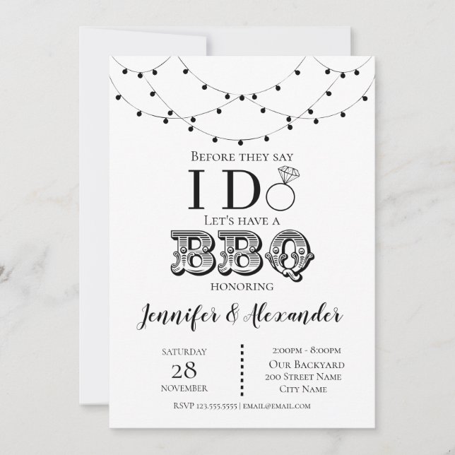Carte Je fais barbecue fiançailles (Devant)