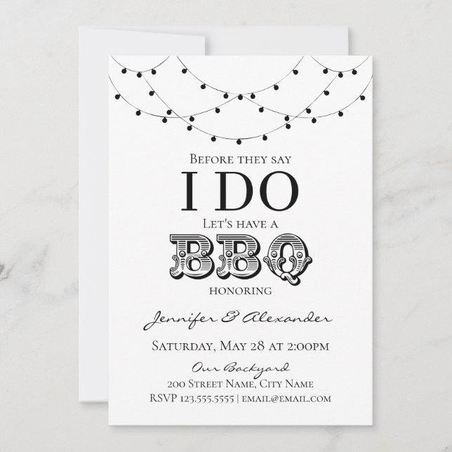 Carte Je fais BBQ Engagement Partie Couples Douche (Devant)