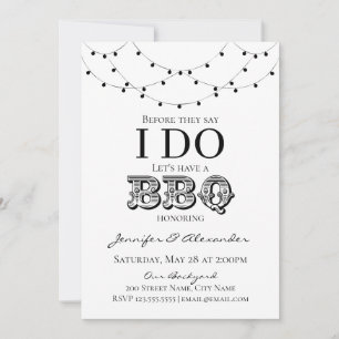 Carte Je fais BBQ Engagement Partie Couples Douche