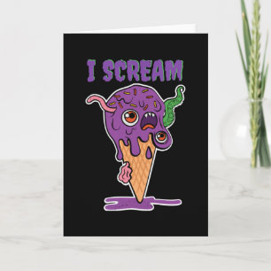 Carte Je hurle Glace Cream Funny Halloween Kids Kawaii