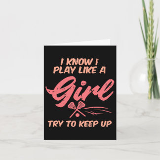 Carte Je Joue Comme Une Fille Lacrosse Drôle Lâcheuse Fi