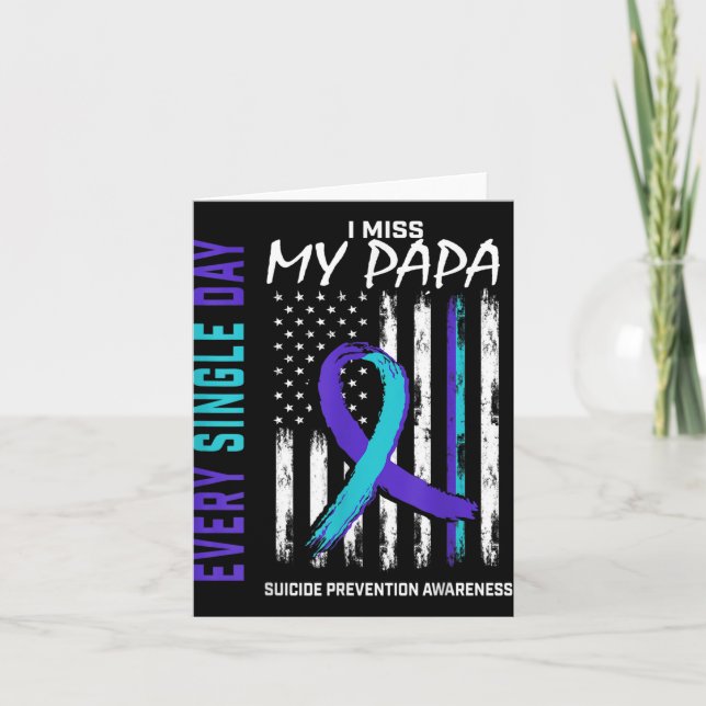 Carte Je Manque Mon Papa Suicide Sensibilisation Prévent (Devant)