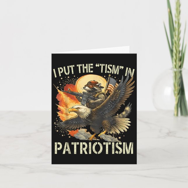 Carte Je Mets Le «Tisme» Dans Le Patriotisme Rétro Aigle (Devant)
