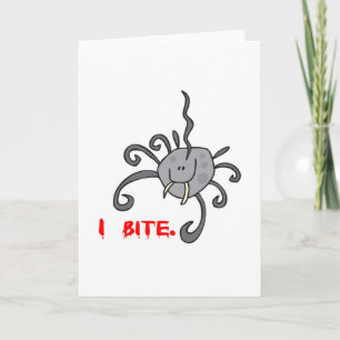 Carte je mords mignonne araignée