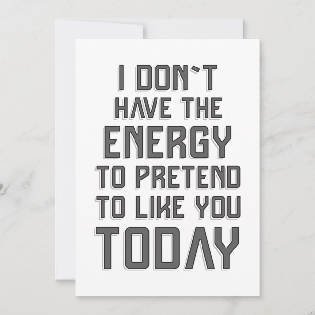 Carte Je n'ai pas l'énergie de prétendre vous aimer (Devant)