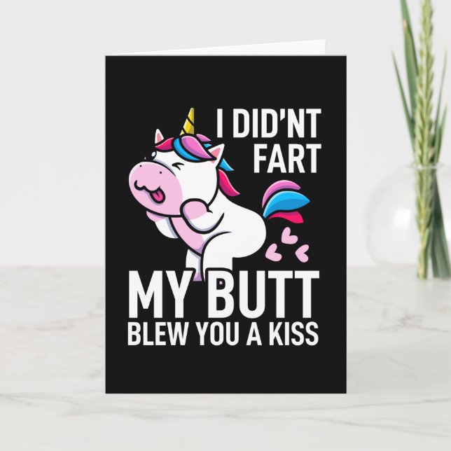 Carte Je n'ai pas péter mon cul a envoyé un bisou Cadeau (Devant)