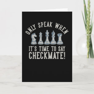 Carte Je ne parle que Checak Check mate Funny Chess