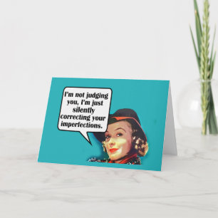 Carte Je ne vous juge pas… Rétro femme