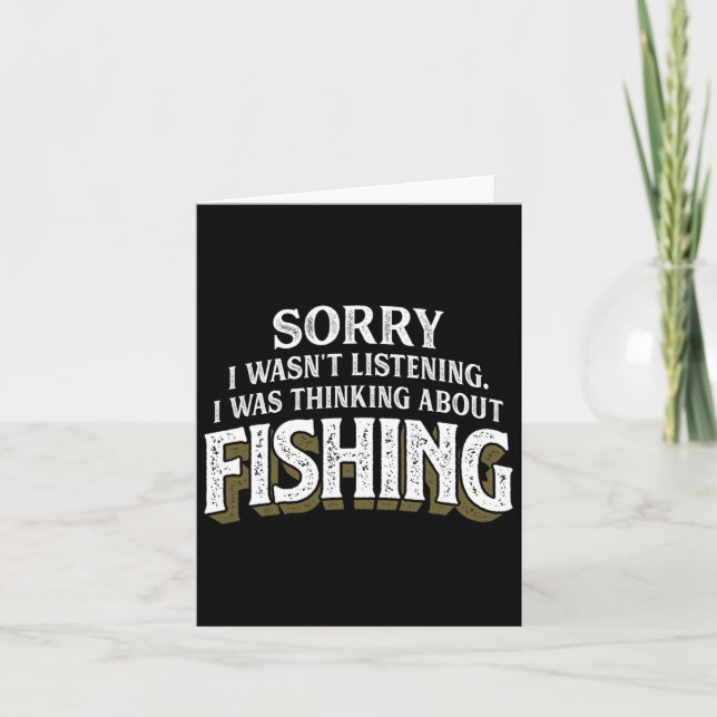 Carte Je Pensais À La Pêche - Drôle Cadeau De Pêche (Devant)