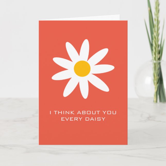 Carte Je pense à toi chaque jour amoureux Valentine (Devant)
