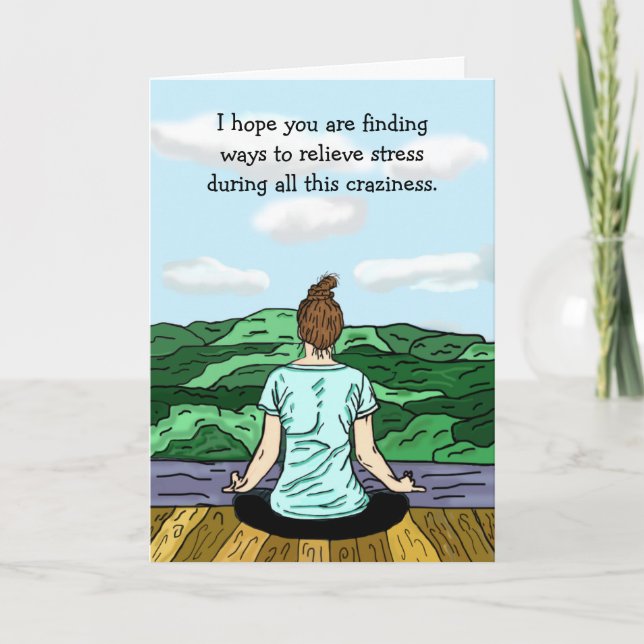 Carte Je pense à toi, Miss You, Stress Relief Yoga (Devant)