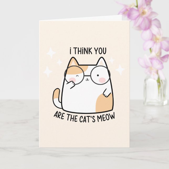 Carte Je pense que vous êtes le chat's miaou jour de la  (Orchidée)