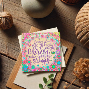 Carte Je peux faire toutes choses joli Pastel Floral Ins