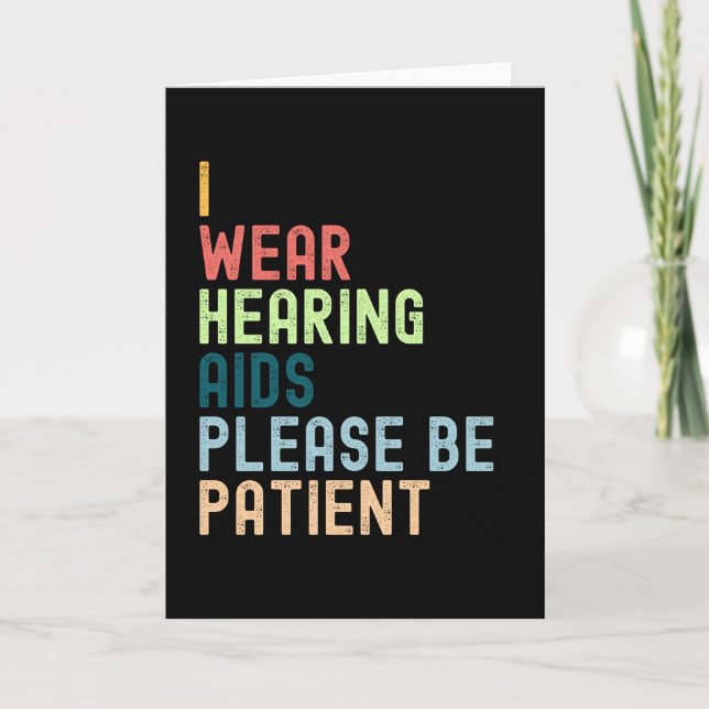 Carte Je Porte Des Appareils Auditifs Svp Soyez Patient (Devant)