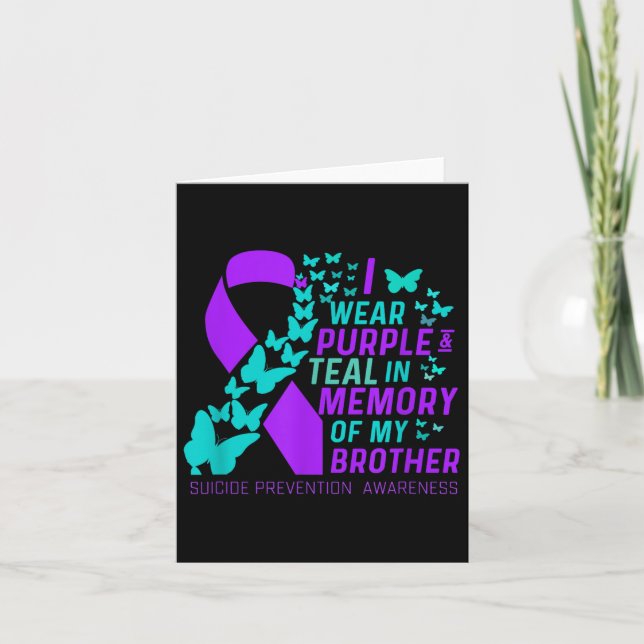 Carte Je Porte Du Purple Et Turquoise Pour Mon Frère Sui (Devant)