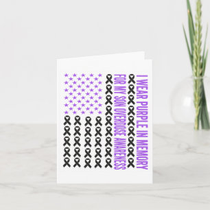 Carte Je porte du violet en mémoire de mon fils Sensibil