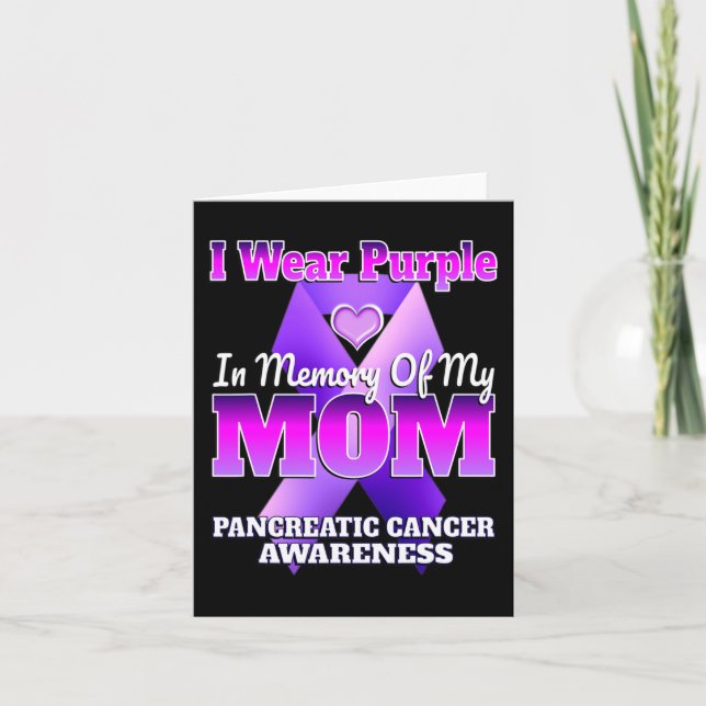 Carte Je porte du violet en mémoire du cancer du pancréa (Devant)