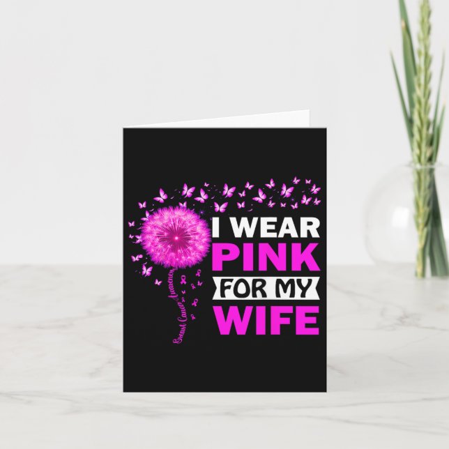 Carte Je Porte Le Rose Pour Ma Femme Sensibilisation Au  (Devant)