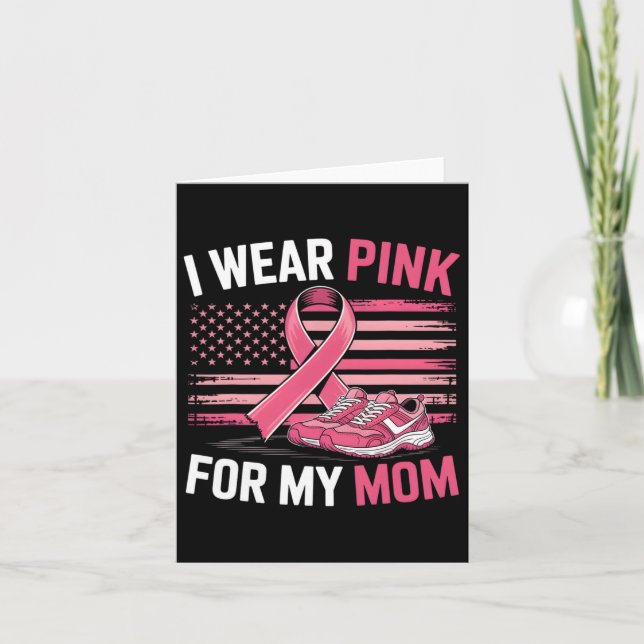 Carte Je Porte Le Rose Pour Ma Maman Baskets Usa Drapeau (Devant)