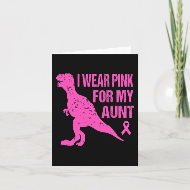 Carte Je Porte Le Rose Pour Ma Tante Sensibilisation Au  (Devant)