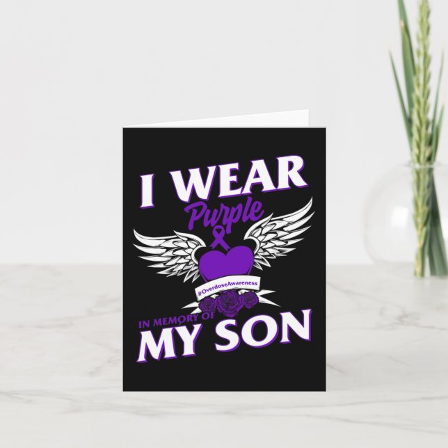 Carte Je Porte Purpleei En Mémoire De Mon Fils Surdose C (Devant)