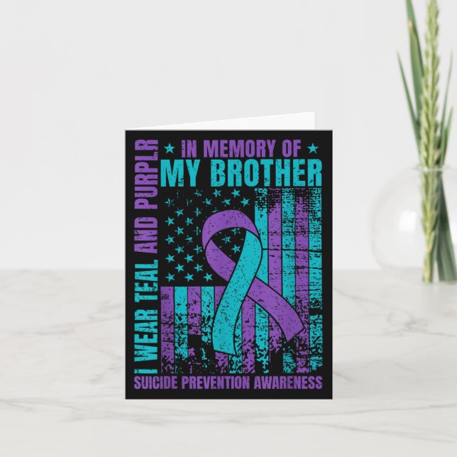 Carte Je Porte Turquoise Et Violet Pour Mon Frère Suicid (Devant)