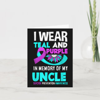 Carte Je Porte Turquoise Et Violet Pour Mon Oncle Suicid