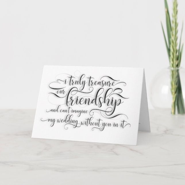 Carte Je prise notre amitié - proposition de demoiselle (Devant)