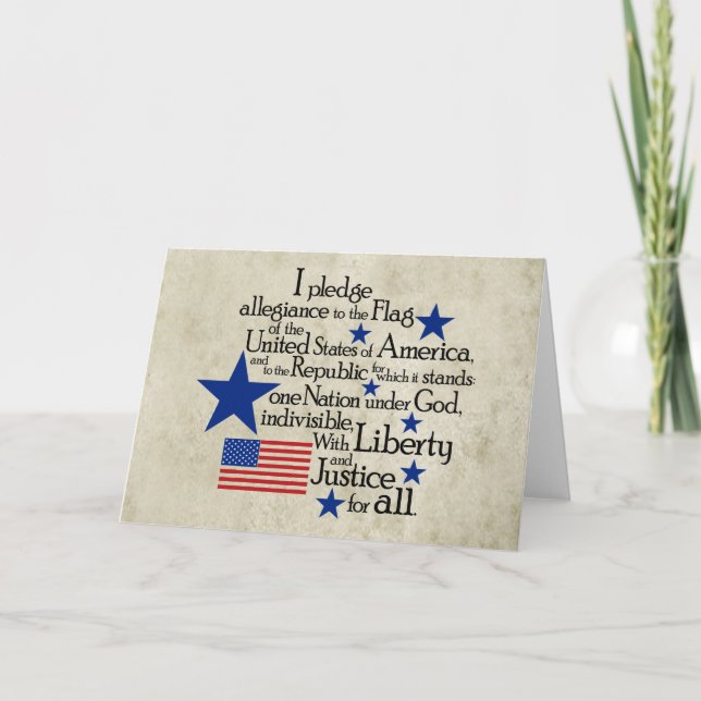 Carte Je promets Allégeance au drapeau (Devant)
