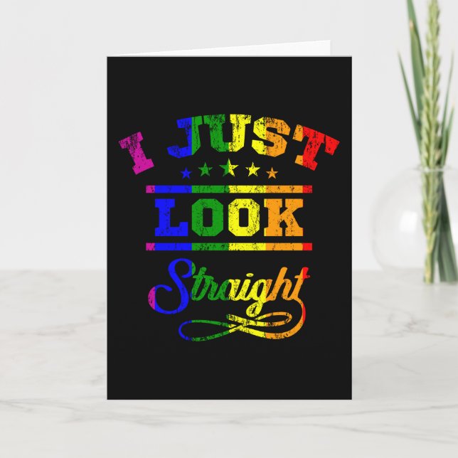 Carte Je regarde juste droit LGBT Pride Moth LGBTQ (Devant)
