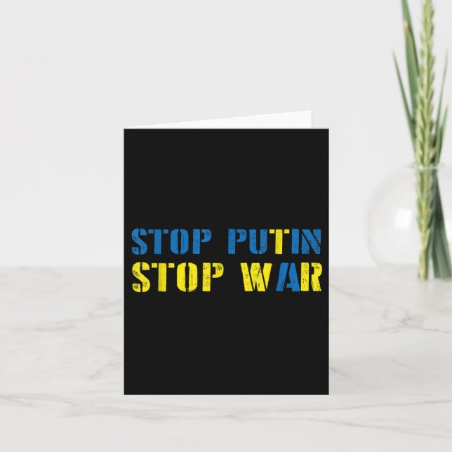 Carte Je soutiens l'Ukraine pour arrêter Poutine arrêter (Devant)