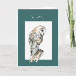 Carte Je suis art désolé d'oiseau de hibou de grange
