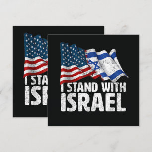 Carte Je suis avec Israël Drapeau américain USA