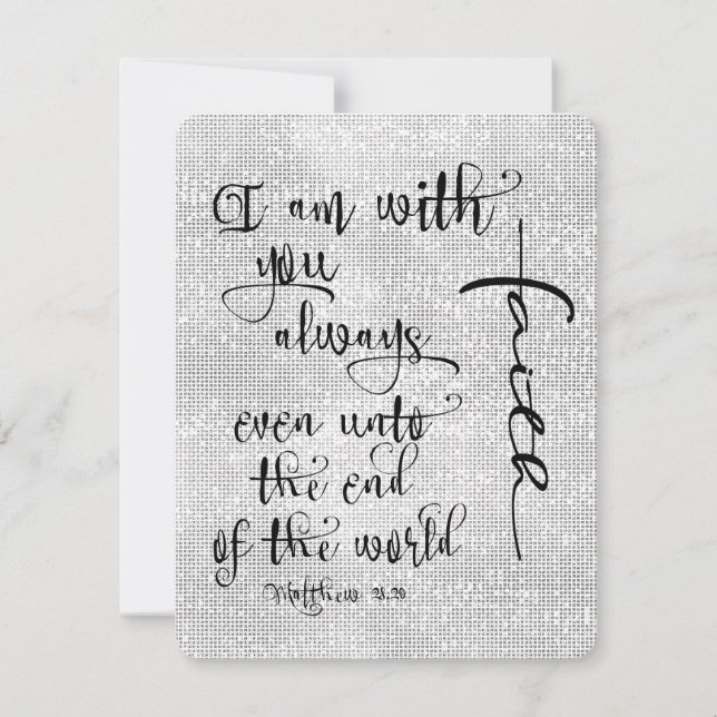 Carte Je Suis Avec Vous Toujours Bible Verse Christian (Devant)