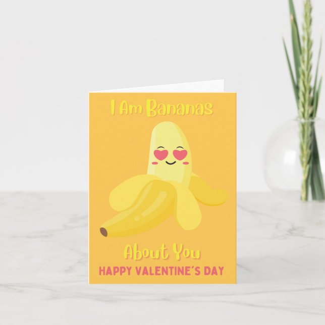 Carte Je Suis Banane À Propos De Vous Valentines Jour Ca (Devant)