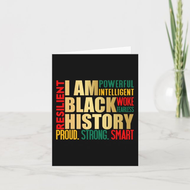 Carte Je Suis Black History Mois American African Pride  (Devant)