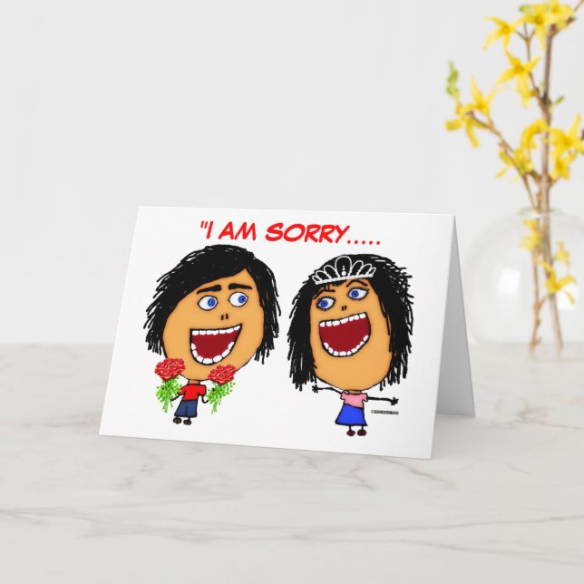 Carte Je suis Désolé Cartoon (Fleur jaune)