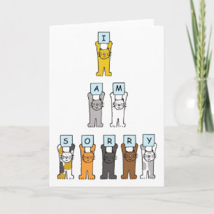 Carte Je suis Désolé Cute Cartoon Cats