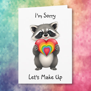 Carte Je suis désolé de vous manquer   Raccoon LGBTQ