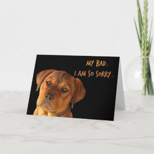 Carte Je suis désolé Excusez-moi Jote Chiot Ma mauvaise 