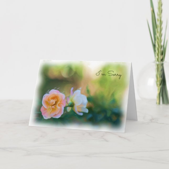 Carte Je suis Désolé Pink Rose Card (Devant)