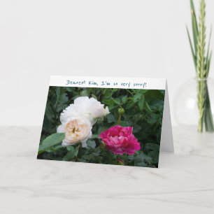 Carte Je suis désolé S'il vous plaît pardonnez-moi Rose 