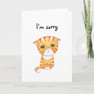 Carte Je suis désolé Tad Orange Tabby Cat texte personna