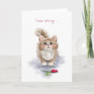 Carte Je suis désolé, très mignon chat avec de grands ye