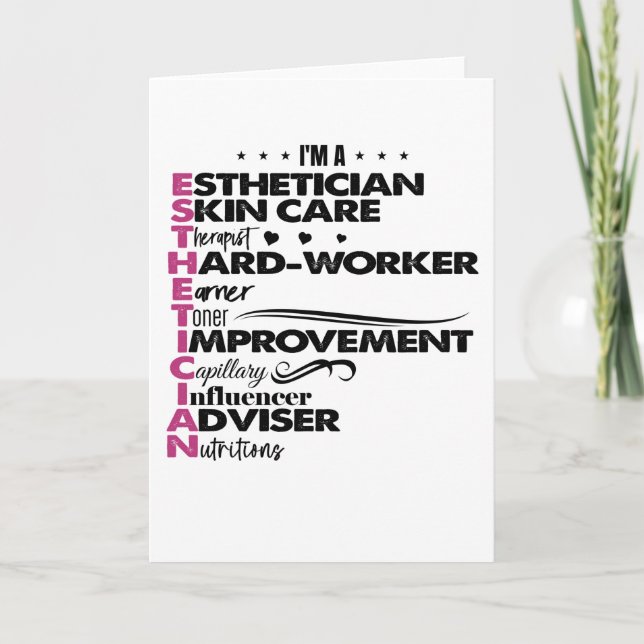 Carte Je suis Esthetician Graduation Salon Estheti (Devant)