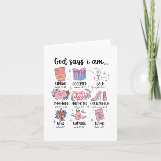 Carte Je Suis Fête des mères Motivation chrétienne Maman (Devant)