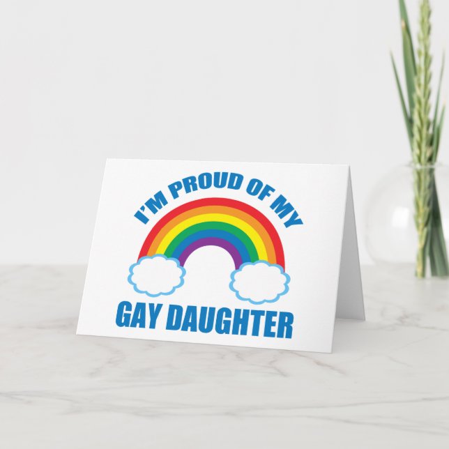 Carte Je suis fière de ma fille gay LGBTQ Maman Papa (Devant)