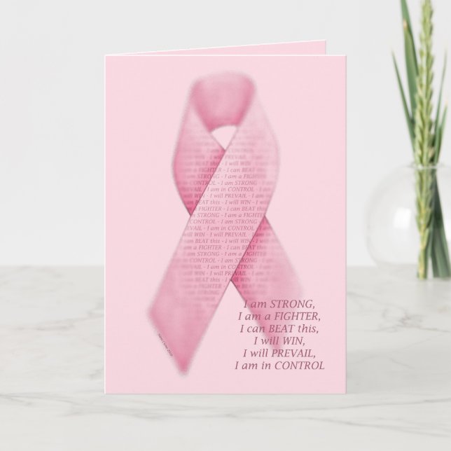 Carte JE SUIS, JE PEUX, JE VAIS - Cancer Pink Ribbon Car (Devant)