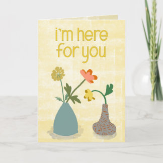 Carte Je suis là pour toi - Deux vases d'amitié floraux