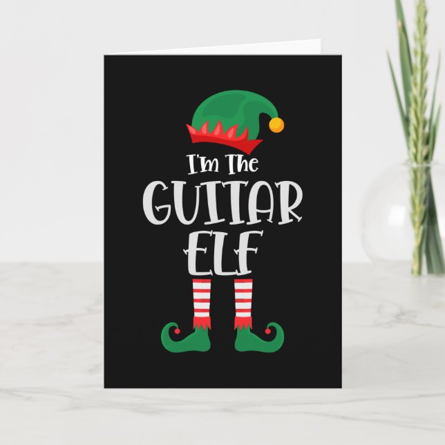 Carte Je Suis L'Elf Guitare Noël Correspondant (Devant)
